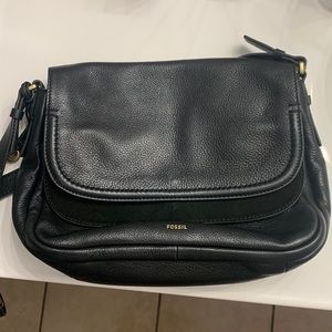 Fossil black leather crossbody